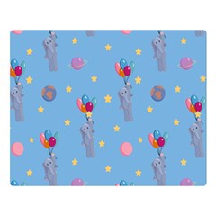 Baby Elephant Flying On Balloons Double Sided Flano Blanket (large)  by SychEva