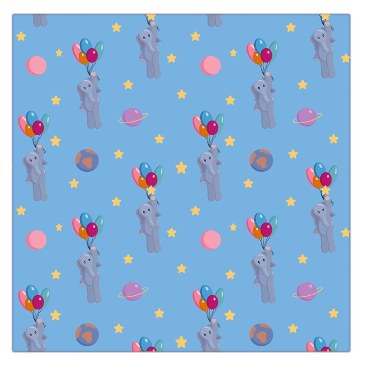 Baby Elephant Flying On Balloons Large Satin Scarf (Square)