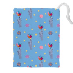 Baby Elephant Flying On Balloons Drawstring Pouch (5xl) by SychEva