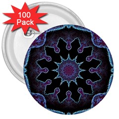 Framed Mandala 3  Buttons (100 Pack)  by MRNStudios