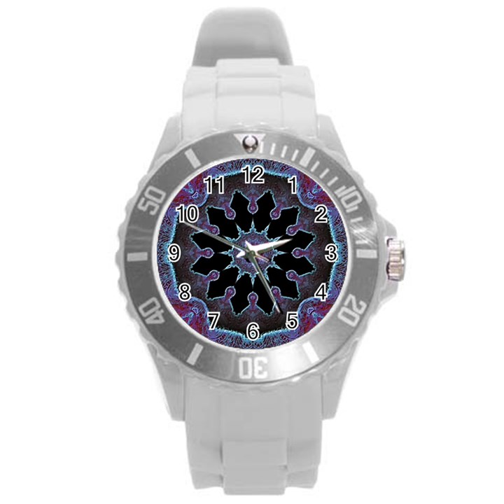 Framed Mandala Round Plastic Sport Watch (L)