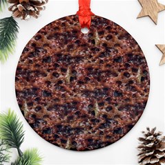 Warm Abstract Surface Print Ornament (round)