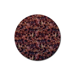 Warm Abstract Surface Print Rubber Coaster (round) 