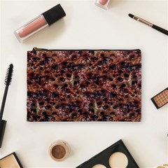 Warm Abstract Surface Print Cosmetic Bag (medium) by dflcprintsclothing