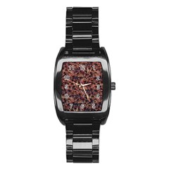 Warm Abstract Surface Print Stainless Steel Barrel Watch by dflcprintsclothing