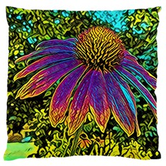 Daisy/ Large Flano Cushion Case (one Side) by DupertuisDesigns