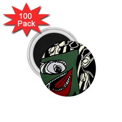 Monster Bird Portrait Illustration 1 75  Magnets (100 Pack) 