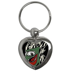 Monster Bird Portrait Illustration Key Chain (heart) by dflcprintsclothing