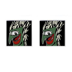 Monster Bird Portrait Illustration Cufflinks (square) by dflcprintsclothing