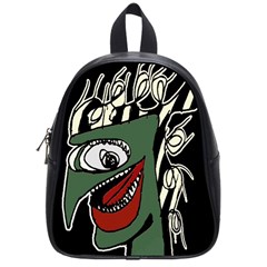 Monster Bird Portrait Illustration School Bag (small)