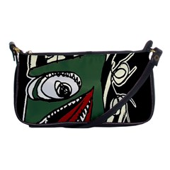 Monster Bird Portrait Illustration Shoulder Clutch Bag by dflcprintsclothing