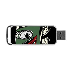 Monster Bird Portrait Illustration Portable Usb Flash (one Side) by dflcprintsclothing