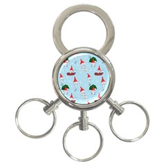 Funny Mushrooms Go About Their Business 3-ring Key Chain by SychEva