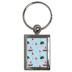 Funny Mushrooms Go About Their Business Key Chain (rectangle) by SychEva