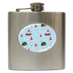 Funny Mushrooms Go About Their Business Hip Flask (6 Oz) by SychEva