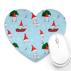 Funny Mushrooms Go About Their Business Heart Mousepads by SychEva