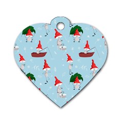 Funny Mushrooms Go About Their Business Dog Tag Heart (one Side) by SychEva