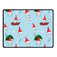 Funny Mushrooms Go About Their Business Fleece Blanket (small) by SychEva