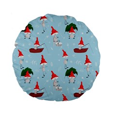 Funny Mushrooms Go About Their Business Standard 15  Premium Flano Round Cushions by SychEva