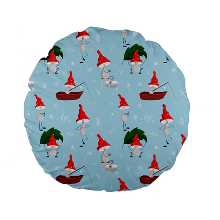 Funny Mushrooms Go About Their Business Standard 15  Premium Flano Round Cushions