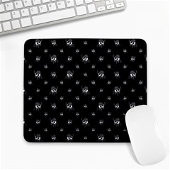 Black And White Funny Monster Print Pattern Large Mousepads by dflcprintsclothing