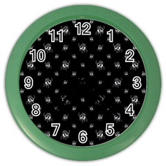 Black And White Funny Monster Print Pattern Color Wall Clock by dflcprintsclothing