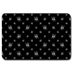 Black And White Funny Monster Print Pattern Large Doormat 