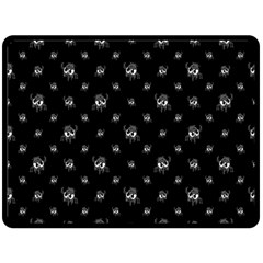 Black And White Funny Monster Print Pattern Fleece Blanket (large) 