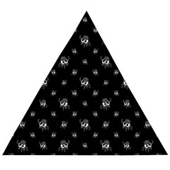 Black And White Funny Monster Print Pattern Wooden Puzzle Triangle by dflcprintsclothing