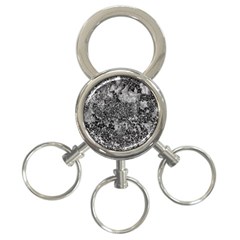 Grey And White Grunge Camouflage Abstract Print 3-ring Key Chain