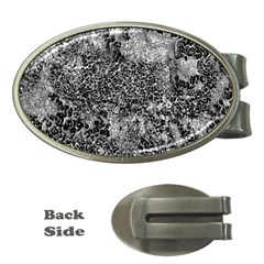 Grey And White Grunge Camouflage Abstract Print Money Clips (oval)  by dflcprintsclothing