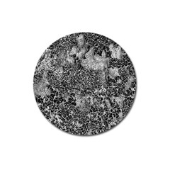 Grey And White Grunge Camouflage Abstract Print Magnet 3  (round) by dflcprintsclothing