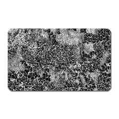 Grey And White Grunge Camouflage Abstract Print Magnet (rectangular) by dflcprintsclothing