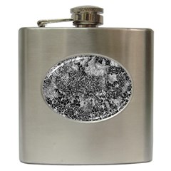 Grey And White Grunge Camouflage Abstract Print Hip Flask (6 Oz) by dflcprintsclothing