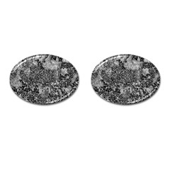 Grey And White Grunge Camouflage Abstract Print Cufflinks (oval) by dflcprintsclothing