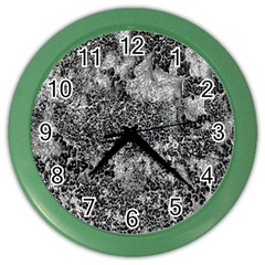 Grey And White Grunge Camouflage Abstract Print Color Wall Clock by dflcprintsclothing