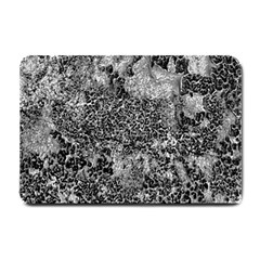 Grey And White Grunge Camouflage Abstract Print Small Doormat  by dflcprintsclothing