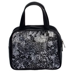 Grey And White Grunge Camouflage Abstract Print Classic Handbag (two Sides) by dflcprintsclothing