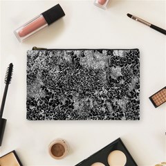 Grey And White Grunge Camouflage Abstract Print Cosmetic Bag (medium) by dflcprintsclothing