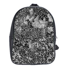 Grey And White Grunge Camouflage Abstract Print School Bag (large) by dflcprintsclothing