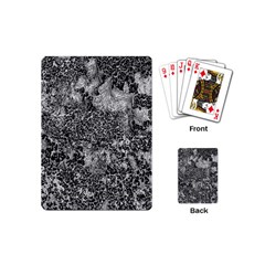 Grey And White Grunge Camouflage Abstract Print Playing Cards Single Design (mini) by dflcprintsclothing