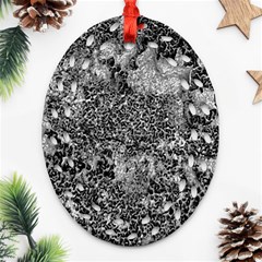 Grey And White Grunge Camouflage Abstract Print Oval Filigree Ornament (two Sides) by dflcprintsclothing