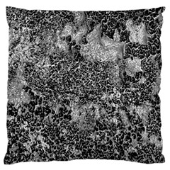 Grey And White Grunge Camouflage Abstract Print Large Cushion Case (one Side) by dflcprintsclothing