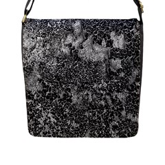 Grey And White Grunge Camouflage Abstract Print Flap Closure Messenger Bag (l) by dflcprintsclothing