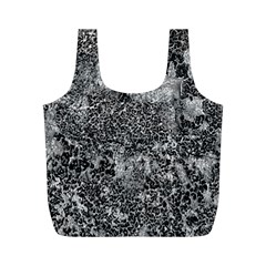 Grey And White Grunge Camouflage Abstract Print Full Print Recycle Bag (m) by dflcprintsclothing