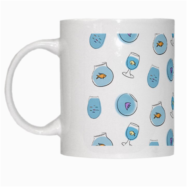 Aquarium With Fish White Mugs