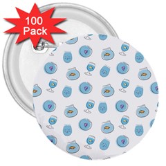 Aquarium With Fish 3  Buttons (100 Pack)  by SychEva