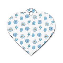 Aquarium With Fish Dog Tag Heart (two Sides) by SychEva