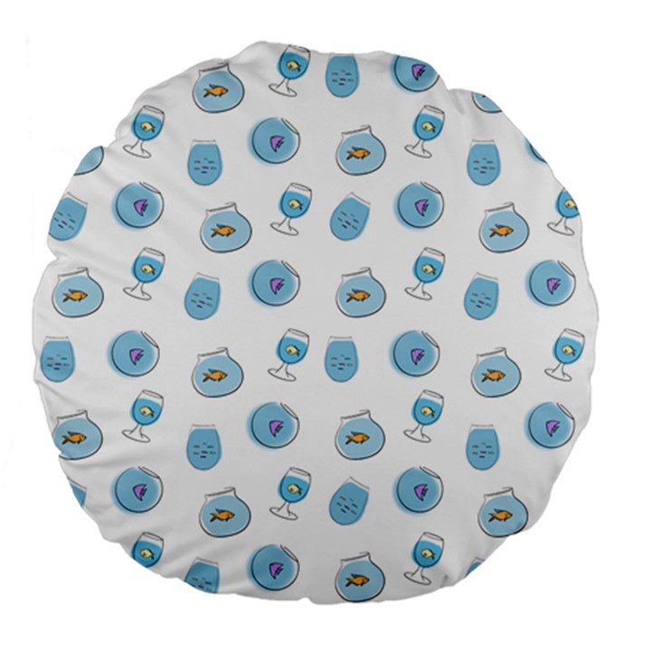 Aquarium With Fish Large 18  Premium Flano Round Cushions