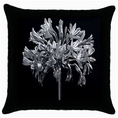 Black And White Lilies Botany Motif Print Throw Pillow Case (black) by dflcprintsclothing